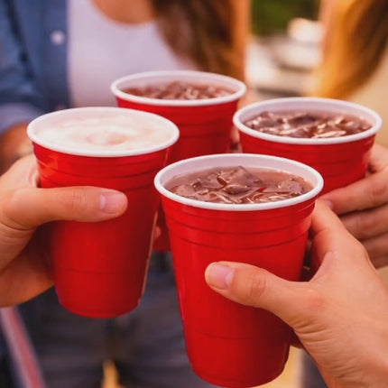 50x Red Cups 473 ml Beer-Pong-Becher – extra starke Partybecher wiederverwendbar für Festival, Camping & Party