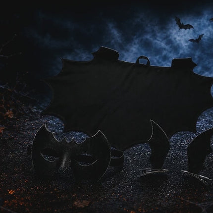 Fledermaus-Kostüm für Kinder – Halloween-Set, ca. 104–128 cm