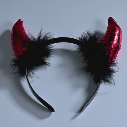 Teufelshörner Karneval Kopfbedeckung Teufelshörner Teufel Accessoire zu Kostüm Damen & Kinder