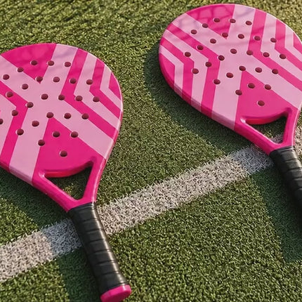 2er Padelschläger Set für Erwachsene – Padel Rackets mit Meshtasche für Anfänger & Fortgeschrittene, Training und Freizeit (2er Set Pink)