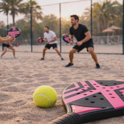 Padelschläger Set Tennis Schläger für Anfänger & Fortgeschrittene – Erwachsene Profi Racket Padel Schläger (Gelb)