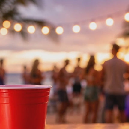 50x Partybecher Beer Pong 16 oz / 473 ml – wiederverwendbare Red Cups extra stabil für Partys & Festivals
