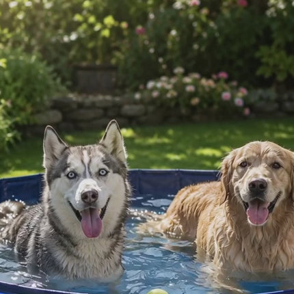 Hundepool Ø 80 cm – Hundeplanschbecken & Hundebadewanne für Hunde & Haustiere – Kratzfester PVC-Boden mit Anti-Rutsch-Belag & schneller Entleerung