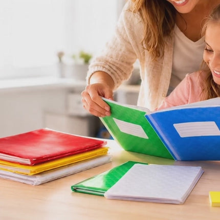 15x bunte Hefthüllen A4 – Heftumschläge & Heftschoner für Schulhefte, Bücher & Schulbücher – Blickdicht und strapazierfähig (15x bunt)