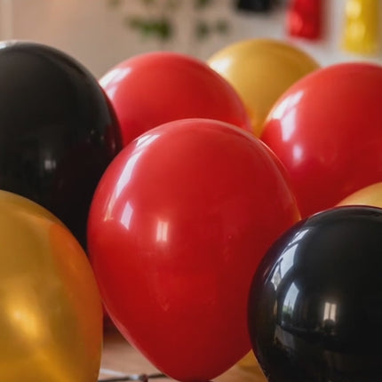 50x Deutschland-Luftballons Ø 35 cm – Schwarz-Rot-Gold Deko zur EM 2028 & Europameisterschaft