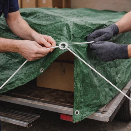Plane wasserdicht - 150 g/m² grün, Abdeckplane mit Ösen für Zeltunterlage