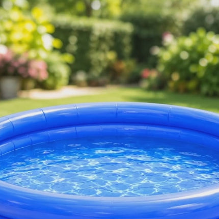 Aufblasbarer Pool rund – Aufstellpool für Kinder & Erwachsene – Gartenpool aus strapazierfähigem PVC für Badespaß im Sommer (∅114 cm)
