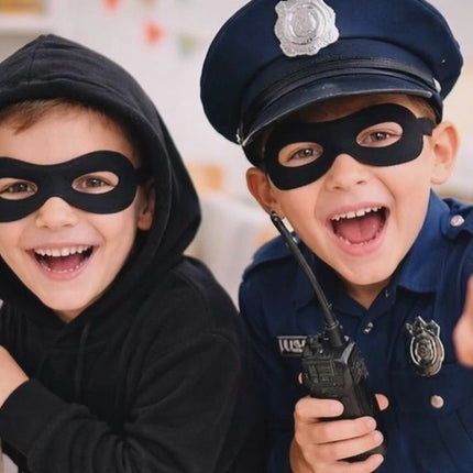 Augenmaske Bandit Zoro – schwarz wie Panzerknacker & Bankräuber – Einbrecher Maske für Kinder & Erwachsene an Fasching & Karneval