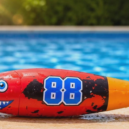 Tauchringe & Tauchstäbe für Kinder & Erwachsene – Wasserspielzeug für Pool, Schwimmbad & Tauchspiele (4x Torpedo)