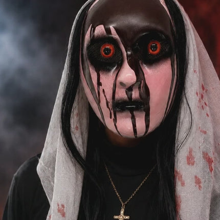 Horror-Nonnenmaske – Halloween-Zubehör im Braut-Look