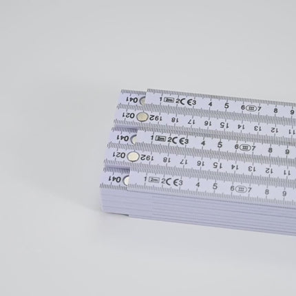 5x Premium-Zollstock - Maßstab Gliedermaßstab - 200 cm - Meterstab - Maßband weiß