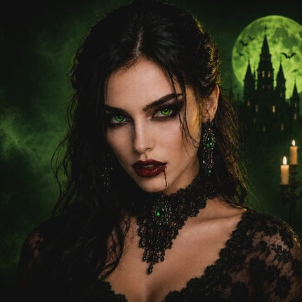 Grün Farbige & Geprüfte Kontaktlinsen - Gruselige Tageslinsen für Halloween & Fasching - ohne Stärke - Vampir & Dracula (Grün, 1 Paar / 2 Stück)
