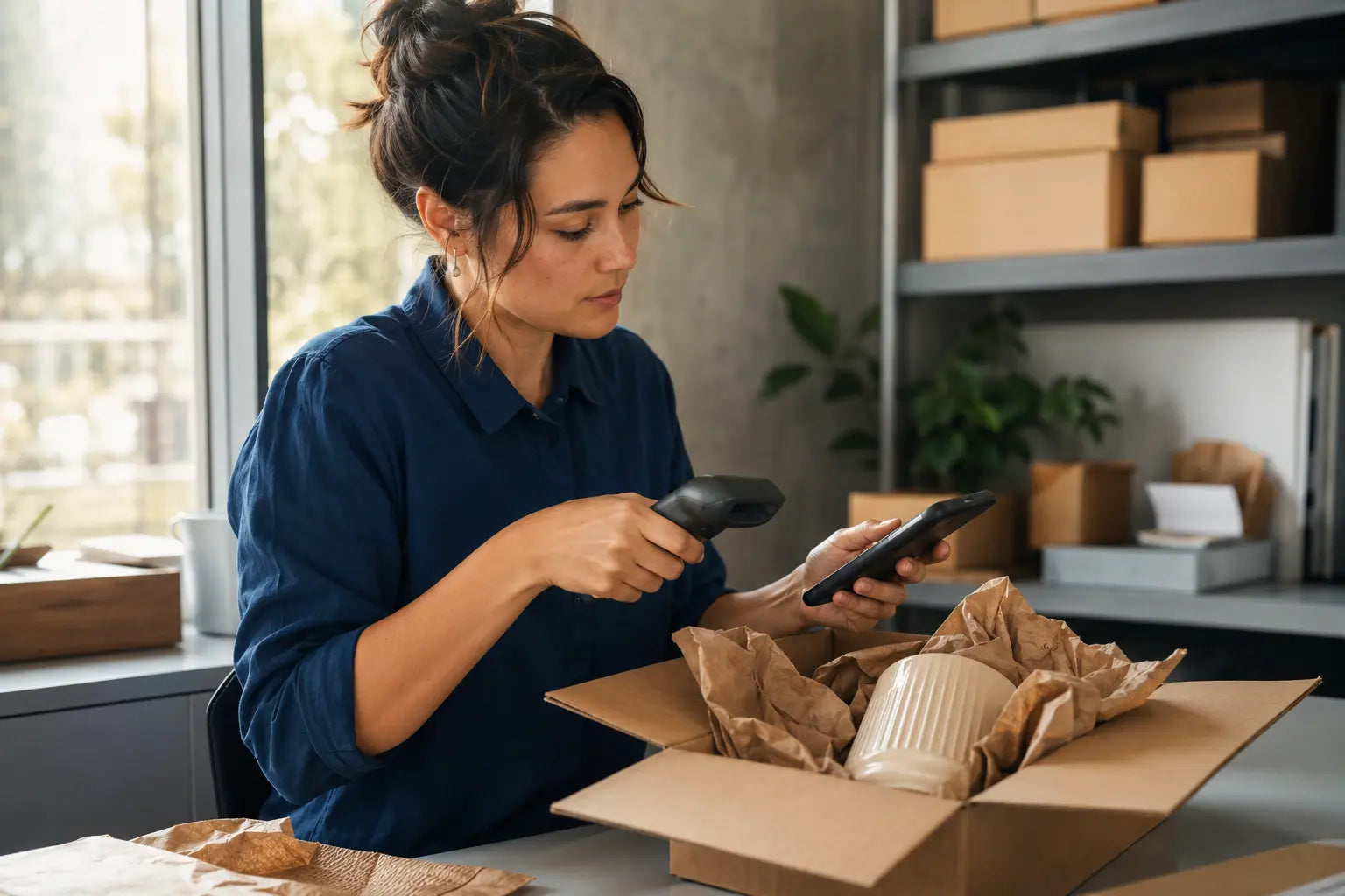 Persönliche Kontrolle vor dem Paketversand