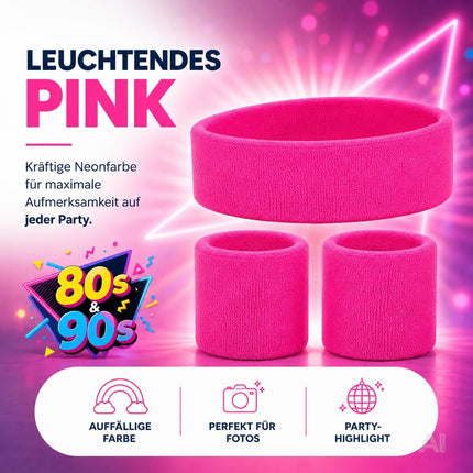 Pinke Stirn- und Schweißbänder